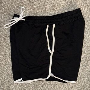 Black Athletic Shorts with White Trim